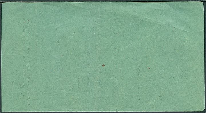 Fortrykt grønt Postbeviis for Landpostbud dateret d. 13.1.1871 for værdibrev med 14 rd. 48 sk.  til Slagelse. Trykt hos J. H. Schultz. 8 sk. påklæbet i frimærker og 5 sk. betalt kontant til Landpostbud E. Nielsen. Sjælden.