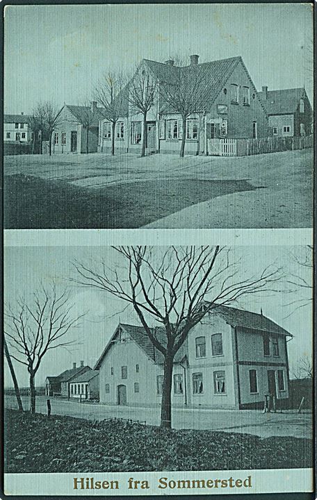 Ufrankeret feltpostkort (Hilsen fra Sommersted) med bureaustempel Hamburg - Vamdrup Bahnpost Zug 555 d. 20.11.1914 til Lübeck. Briefstempel: 4. Kompagnie II. Landst. Inf. Batls. Flensburg.