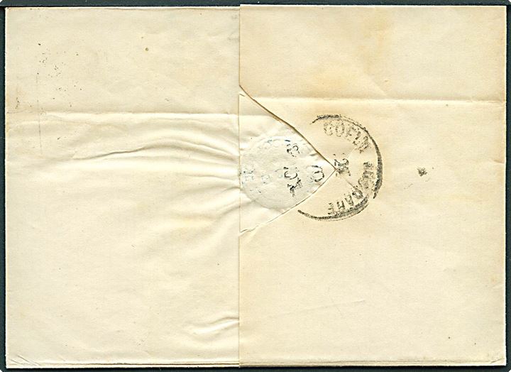 8 sk. Tofarvet single på brev annulleret med lapidar Kjøbenhavn KB d. 24.10.1874 til Cöln, Tyskland. AFA: 3600,-