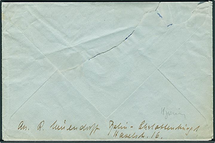 Ufrankeret tysk feltpostbrev fra Berlin-Siemensstadt d. 17.1.1944 til Obgef. C. Petersen ved Feldpost Nr. 08001 = Marine-Nachrichten-Offizier Hjörring (Jütland). Fuldt indhold.