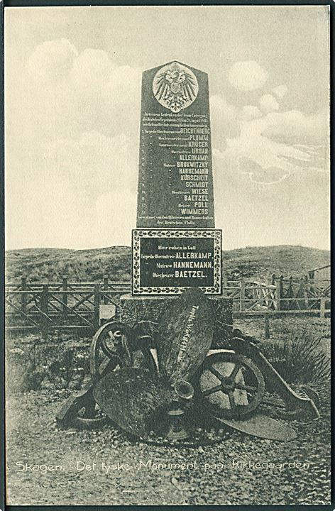 Det tyske Monument på kirkegaarden i Skagen. Knudstrup u/no. 