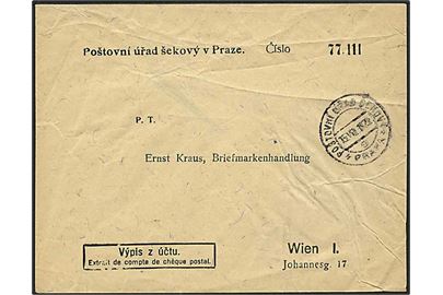 Ufrankeret postsagskuvert fra Prag 1973 til Wien, Østrig.