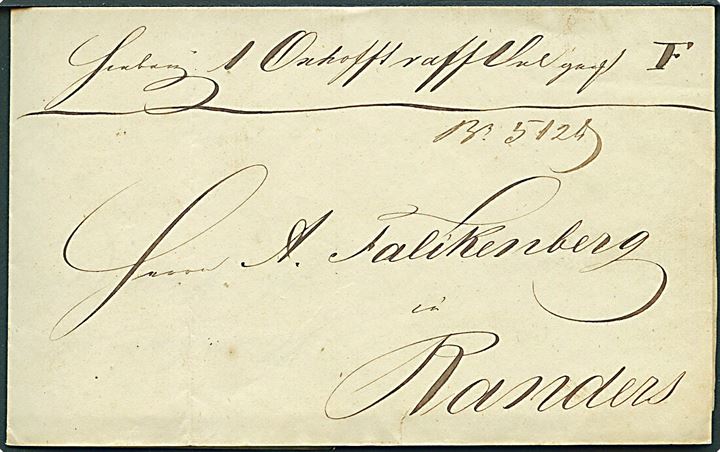 1843. Fragtbrev for forsendelse fra Flensburg d. 3.11.1843 til Randers.