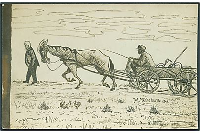 Joh. Mikkelsen: Mand og hestevogn. No. 4078. 