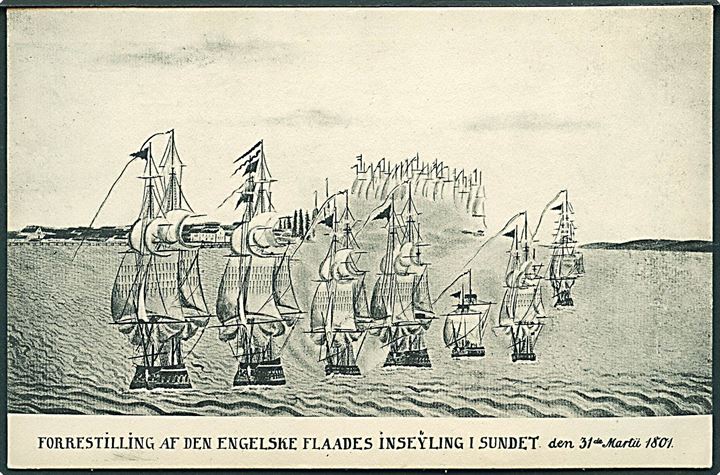 Forrestilling af den Engelske Flaades inseyling i sundet d. 31 Marts 1801. Knud Nielsen no. 1. 