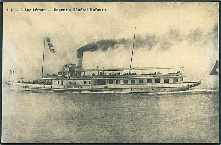 Hjuldamperen Général Dufour på Genevesøen. H. R. no. 3.