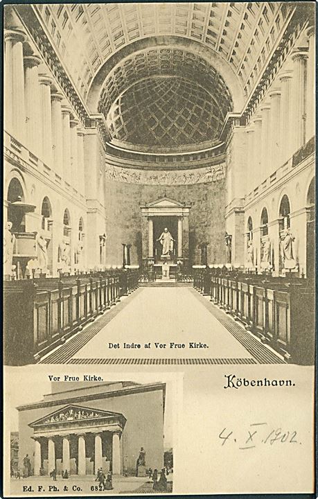 Det indre af Vor Frue Kirke, København. Ed. F. Ph. & Co. 682.