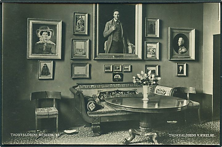 Thorvaldsens værelse på Thorvaldsens Museum no. 52. Fotokort. Vilhelm Trydes. Fotokort. 