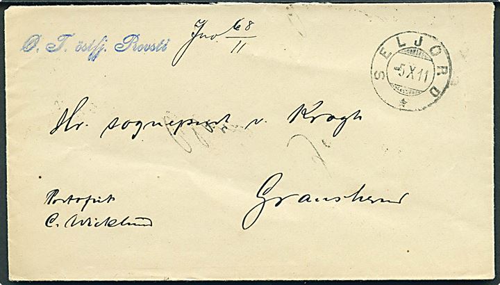 Ufrankeret tjenestebrev fra Selford d. 5.10.1911 til Gransherad.
