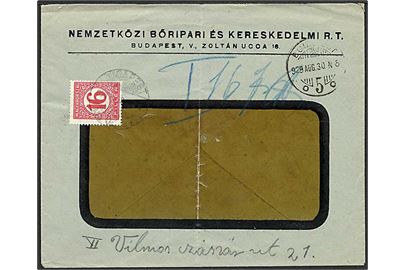 Ufrankeret lokal rudekuvert i Budapest 1929 med 16 f. portomærke.
