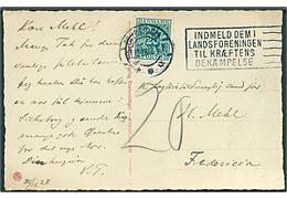 Ufrankeret brevkort fra København d. 30.12.1928 til Fredericia. Udtakseret i porto med 20 øre Portomærke stemplet Fredericia d. 31.12.1928.
