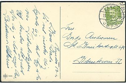 15 øre Fr. IX på brevkort annulleret med brotype IIc Langaa JB.P.E. d. 13.2.1949 til København.