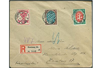 Weimar udg. på anbefalet lokalbrev i Hamburg d. 4.9.1919.