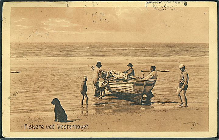 Fiskere ved Vesterhavet. Stenders no. 17983.