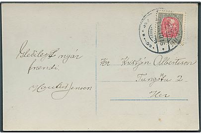 3 aur Chr. IX på lokalt brevkort i Reykjavik d. 31.12.1910.