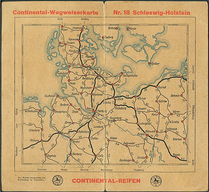 Continental-Wegweiserkarte Nr. 18 Schleswig-Holstein 