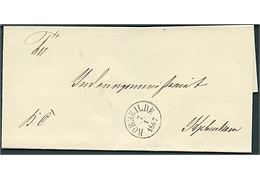1867. Ufrankeret tjenestebrev fra Roskilde d. 7.1.1867 til Indenrigsministeriet i København.