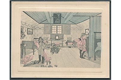 Larsson, Carl: Småpigernes rum, kartonkort anvendt 1907. U/no.