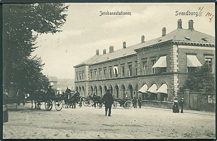 Jernbanestationen i Svendborg. Peter Alstrups no. 3387.