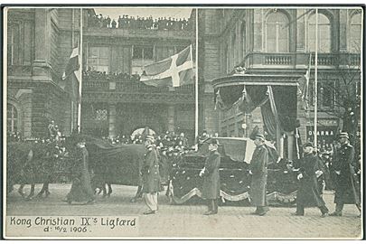 Kong Christian IX's Ligfærd d. 16/2 1906, København. Alex Vincents no. 548. (Nålehul).