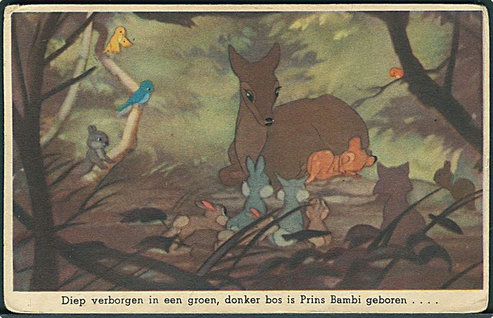 Diep verborgen in een groen, donker bos is Prins Bambi geboren.. Uitgegeven Door Rembrandt uitg. U/no. 
