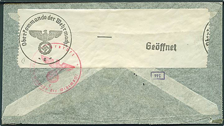 1,70 p. frankeret luftpostbrev fra Buenos Aires d. 21.3.1941 til Ørsted, Danmark. Åbnet af tysk censur i Frankfurt.