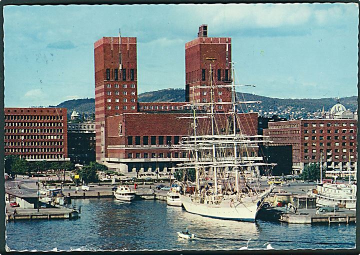 55 øre på brevkort fra Oslo annulleret med tysk stempel i Kiel d. 30.9.1969 og sidestemplet Paquebot til Osnabrück, Tyskland. Privat skibsstempel: M/S Prinsesse Ragnhild.