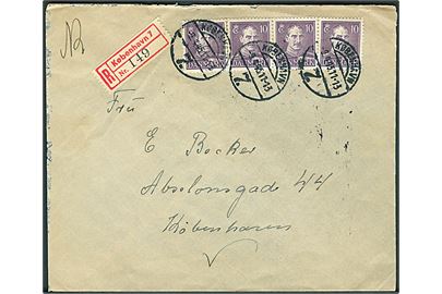 10 øre Chr. X (4) på lokalt anbefalet brev i København d. 9.4.1945.
