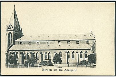 Kirken set fra Adelgade, Assens. Uden adresselinier. U/no. 