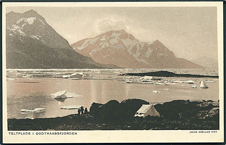 Egmont H. Petersen u/no. Teltplads i Godthaabsfjorden. Foto John Møller. Kvalitet 8