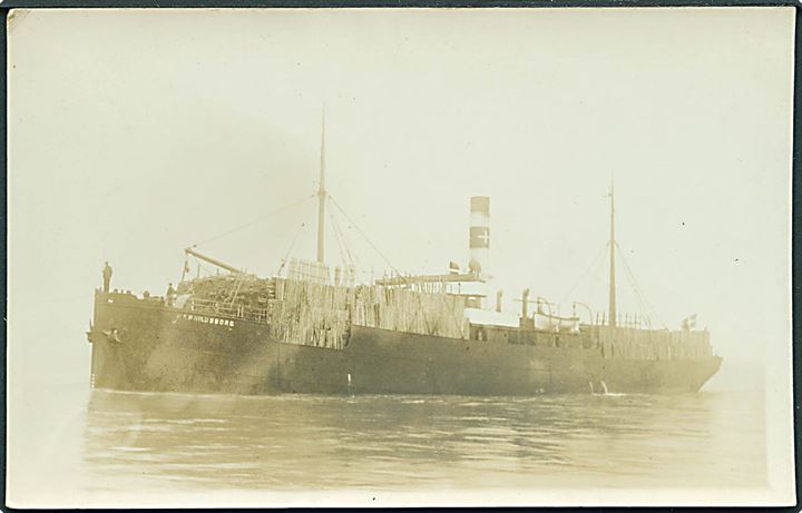 “Harrildsborg”, S/S, D/S Neptun (1910-1917) sænket af tysk ubåd U67 i Nordsøen d. 19.7.1917. Fotokort u/no. Kvalitet 7