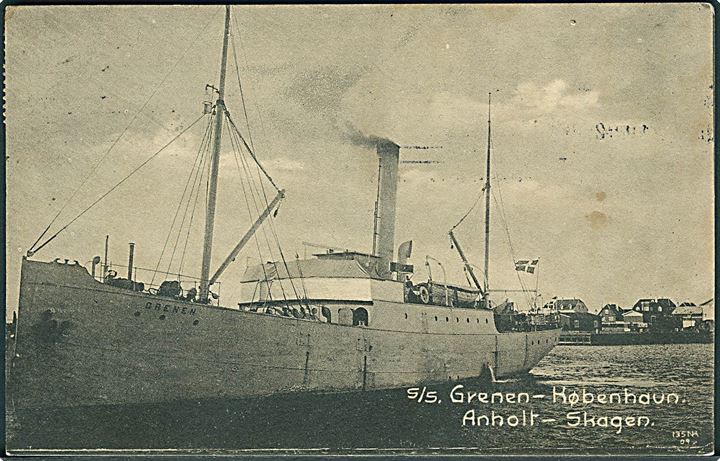 “Grenen”, S/S, Københavns Fiskeforsyning. Besejlede København-Anholt-Skagen 1909-10. K.O.Petersen u/no. Kvalitet 7