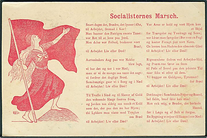 Pedersen, Peder Chr.: “Socialisternes March” med tekst af U. P. Overby. Geerts Forlag u/no. Kvalitet 7