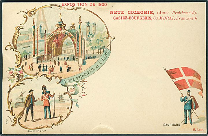 Danica. “Danemark”, Verdensudstillingen i Paris 1900. H. Laas no. 4177. Kvalitet 7