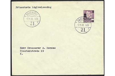 30/15 øre Verdensflygtningeåret 1959-60 på uofficiel FDC stemplet København 21 d. 7.4.1960