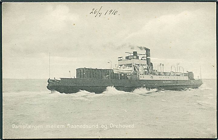 “Alexandra”, DSB, dampfærge mellem Masnedsund og Orehoved. Willerups Boghandel no. 19595. Kvalitet 7