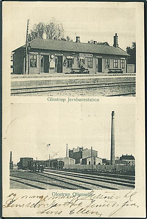 Glostrup, jernbanestation og Oliemølle. Sophie Schiøler u/no. Kvalitet 7