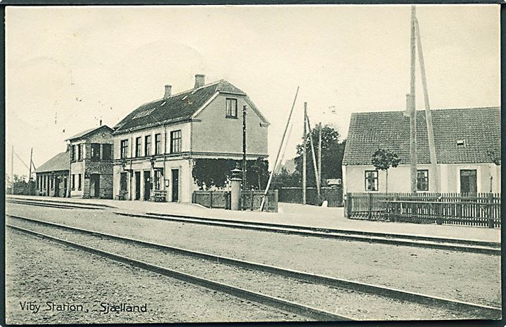 Viby S., jernbanestation. E. Flensborg no. 335. Stjernestempel VIBY S. Kvalitet 9