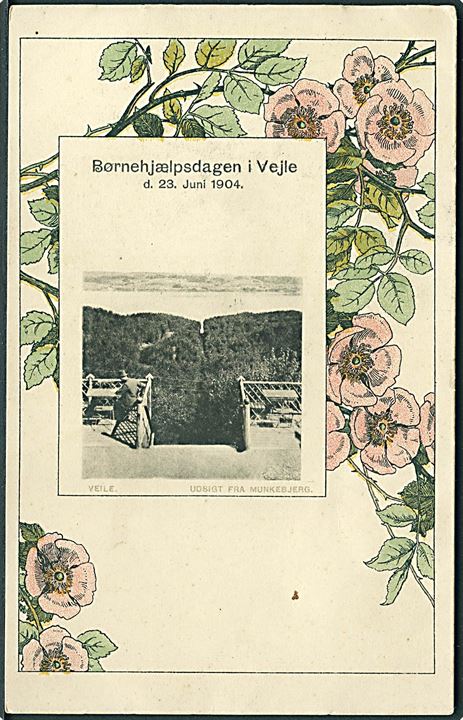 Vejle, Børnehjælpsdagen 1904 med udsigt fra Munkebjerg. Kvalitet 7