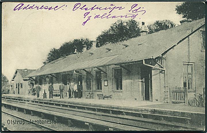 Olstrup, jernbanestation. C. Hinding 1506. Kvalitet 7