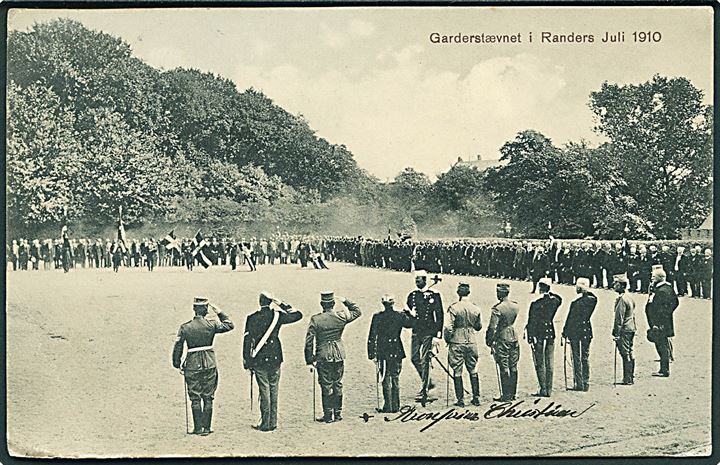 Randers, Garderstævnet 1910 med kronprins Christian. Hempel u/no. Kvalitet 7