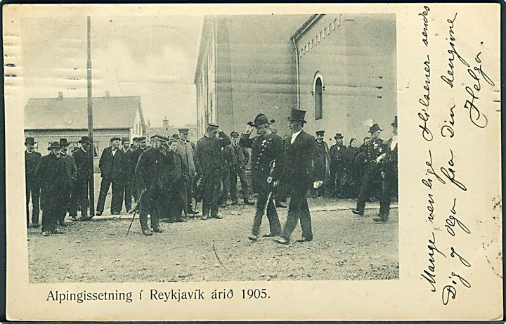 Island. Reykjavik, Althings åbning 1905. Finsen & Johnson no. 5245. Kvalitet 7