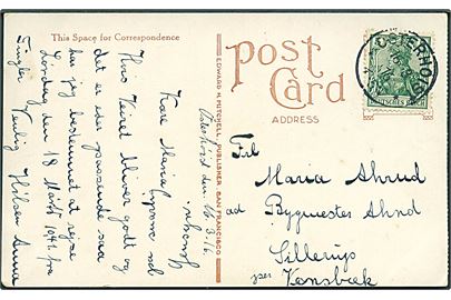 5 pfg. Germania på brevkort stemplet Osterhoist d. 16.3.1916 til Sillerup pr. Vonsbæk.