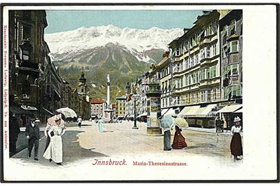 Parti fra Maria-Theresienstrasse i Innsbruck, Østrig. U/no.