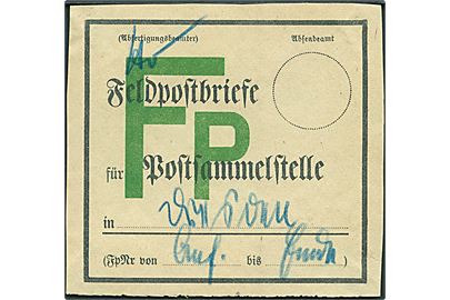Feltpost brevbundt seddel til Postsammelstelle i Dresden.