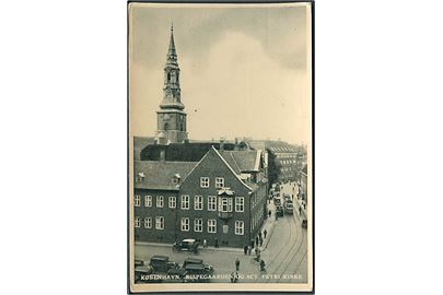 Bispegaarden og Sankt Petri Kirke i København. J. Chr. Olsen no. 955.