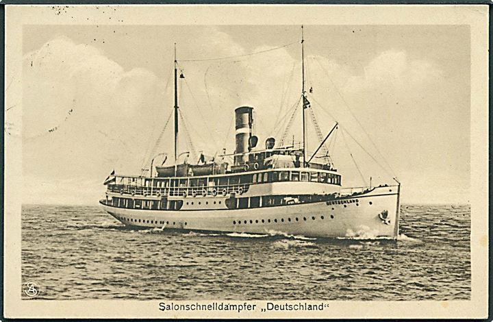 Salonschelldampfer Deutschland. Swinemünder Dampschiffahrts A. G. Arthur Schuster no. 1875. 