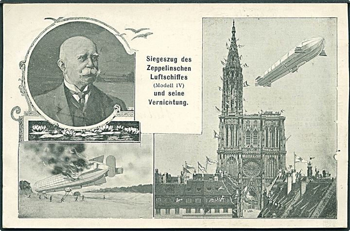 Siegeszug des Zeppelinschen Luftschiffes (Model IV) und seine Vernichtung. Das Hohelied vom Grafen Zeppelin. Oskar Stoltze, Hamburg 36.    