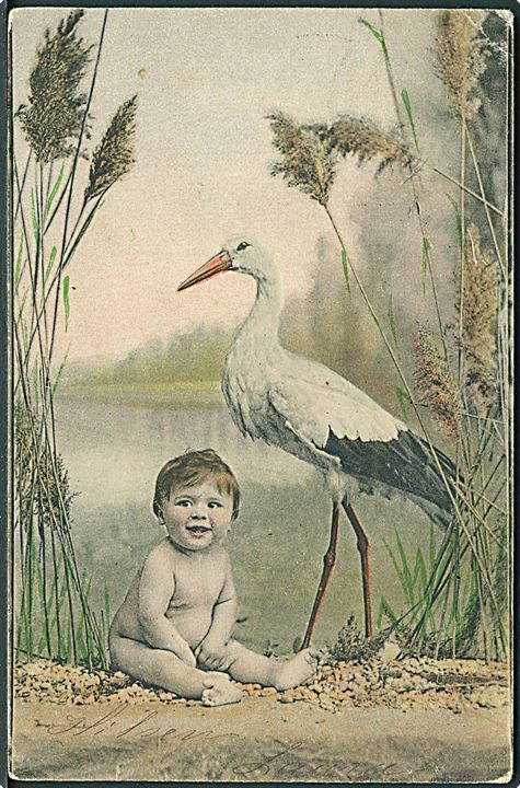 Storken og baby . Serie 2947. 