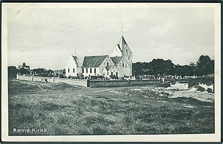 Rømø Kirke. Stenders no. 70545. Frankeret med 10 øre Regentjubilæum annulleret med brotype IIc Rømø d. 18.6.1937 til Løgumkloster.